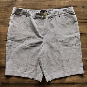 🆕 Talbots Blue Striped Seersucker Bermuda Shorts